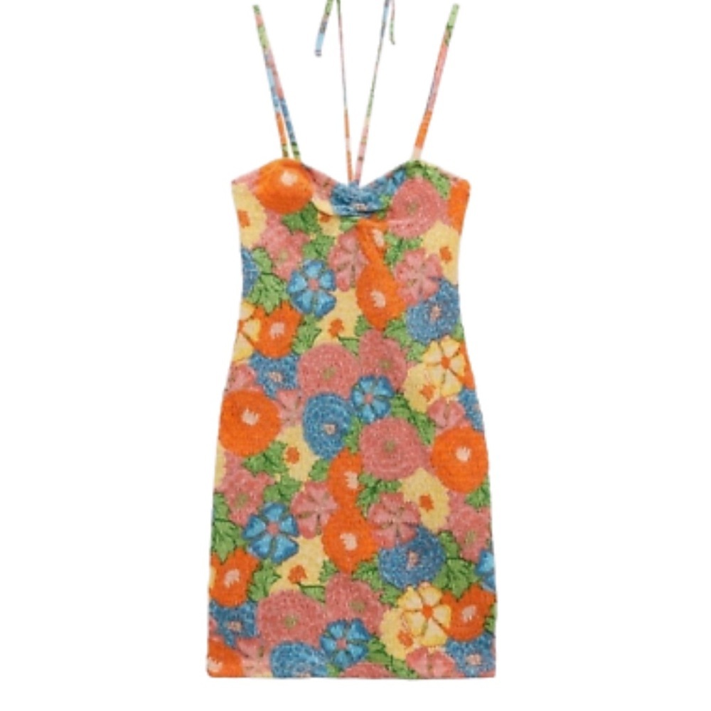Zara 70s Floral Smock Dress